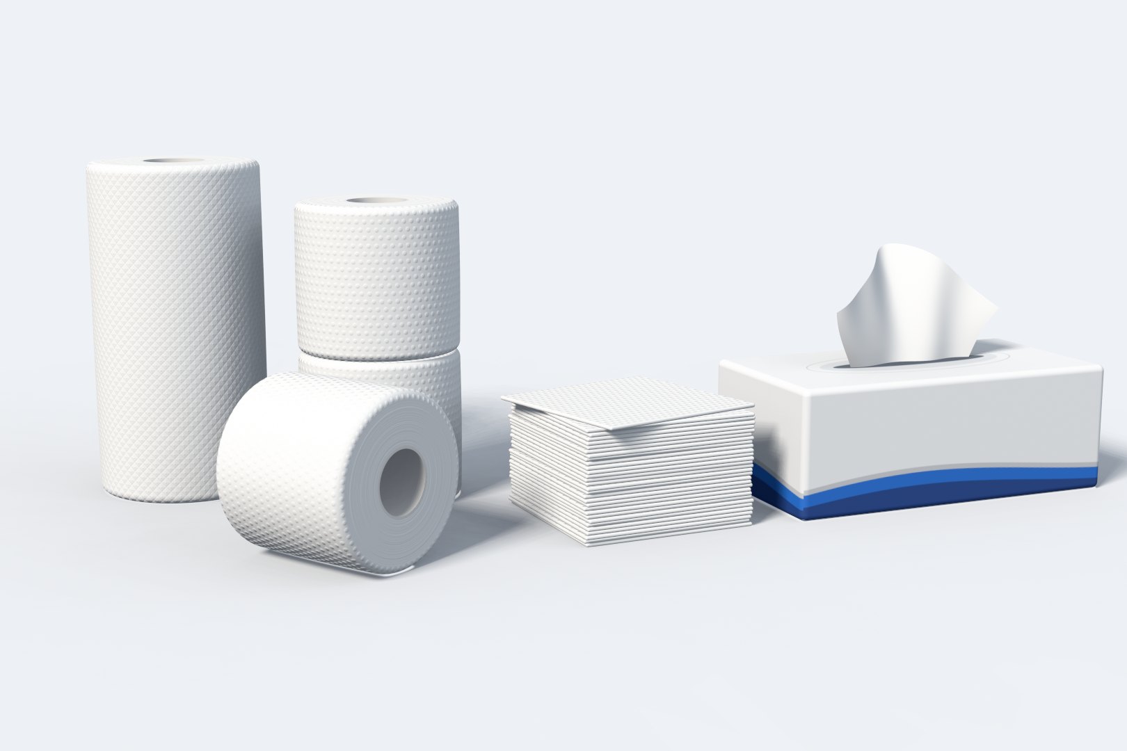 The Serenity range: kitchen roll, toilet rolls, napkins and facial tissues
