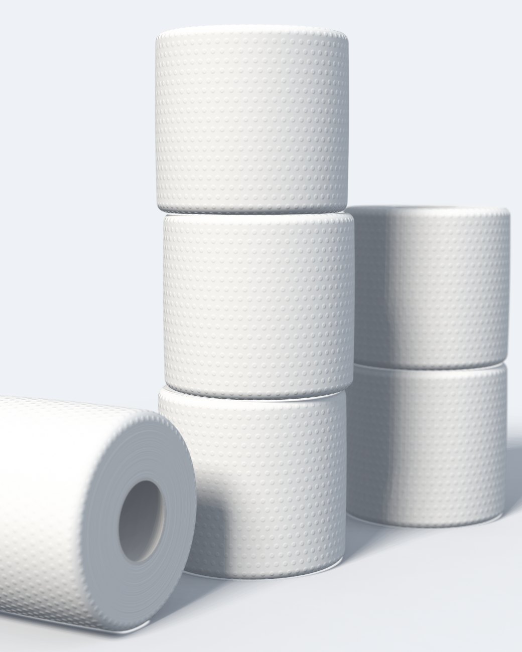 Stacked Serenity toilet rolls